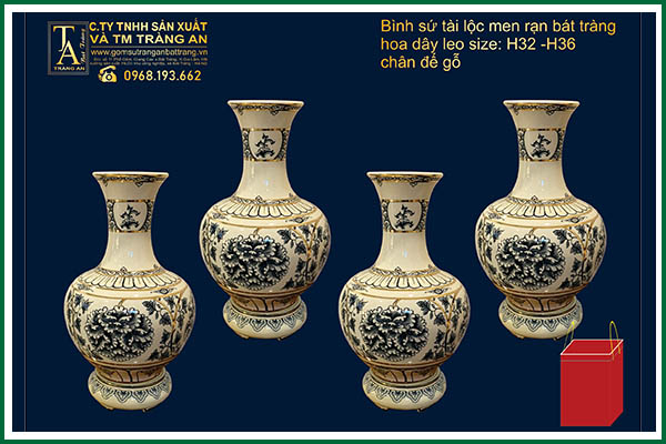 Bình bút lộc dáng tỏi men rạn